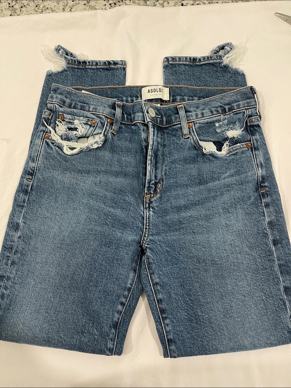 Agolde High-Rise Distressed Jeans